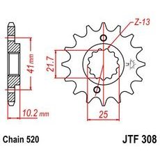 Reťazové koliečko JT JTF 308-13 13 zubov,520