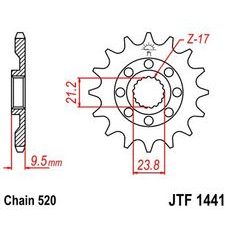 REŤAZOVÉ KOLIEČKO JT JTF 1441-15 15T, 520