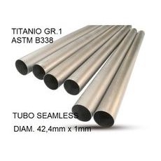 TITANIUM SEAMLESS GR.1 TUBE AISI TIG GPR TU.T.6 BRUSHED STAINLESS STEEL L.100CM D.42.4MM X 1MM