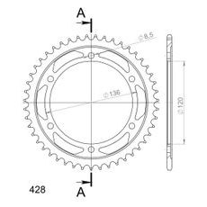 REŤAZOVÁ ROZETA SUPERSPROX RFE-1847:47-BLK ČIERNA 47T, 428