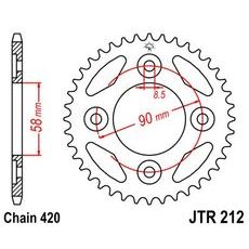 Reťazová rozeta JT JTR 212-34 34 zubov,420