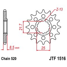 Reťazové koliečko JT JTF 1516-15 15T, 520