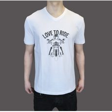 LOVE TO RIDE TRIČKO PÁNSKE BIELE V VÝSTRIH