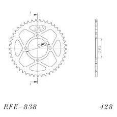 REŤAZOVÁ ROZETA SUPERSPROX RFE-838:45-BLK ČIERNA 45T, 428