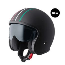 RIDE IN ITALY OTVORENÁ PRILBA GMS ČIERNA S PÁSIKMI