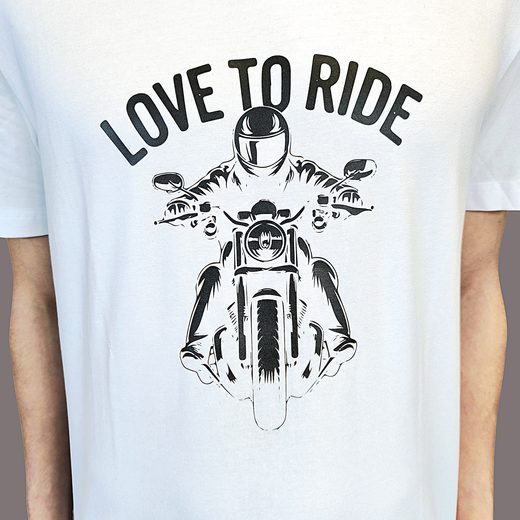 LOVE TO RIDE TRIČKO PÁNSKE BIELE V VÝSTRIH