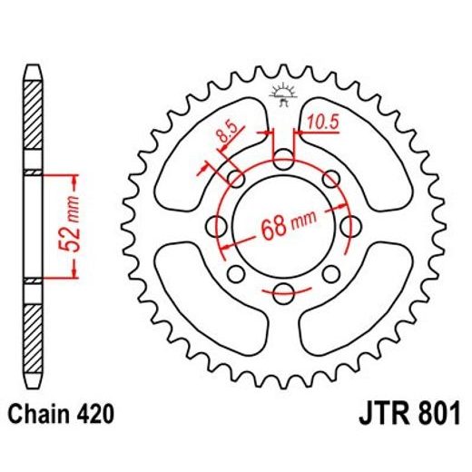 REŤAZOVÁ ROZETA JT JTR 801-45 45T, 420