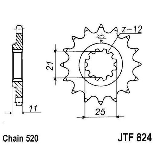 REŤAZOVÉ KOLIEČKO JT JTF 824-17 17T, 520