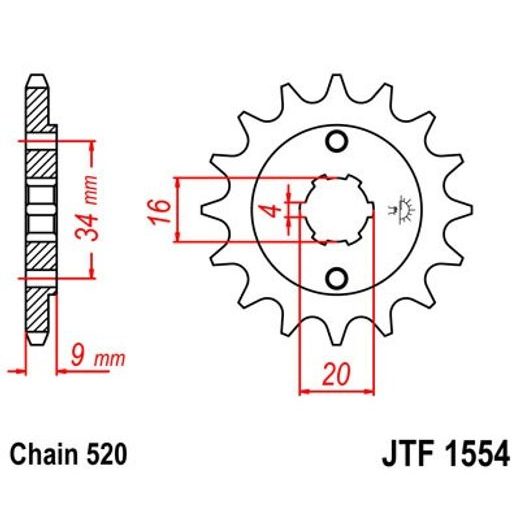 REŤAZOVÉ KOLIEČKO JT JTF 1554-15 15T, 520