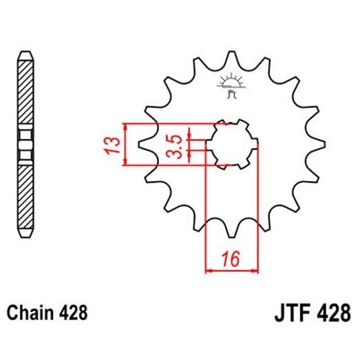 REŤAZOVÉ KOLIEČKO JT JTF 428-15 15T, 428