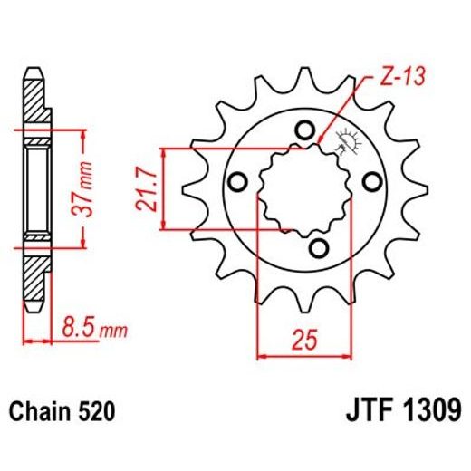 REŤAZOVÉ KOLIEČKO JT JTF 1309-15 15T, 520