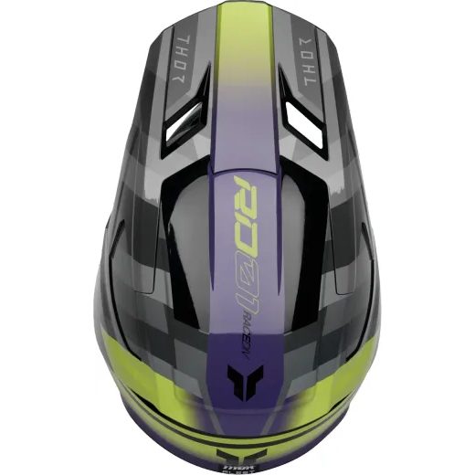 CAMBER DETSKÁ MOTOCROSSOVÁ PRILBA THOR SIVO-FIALOVO-ŽLTÁ