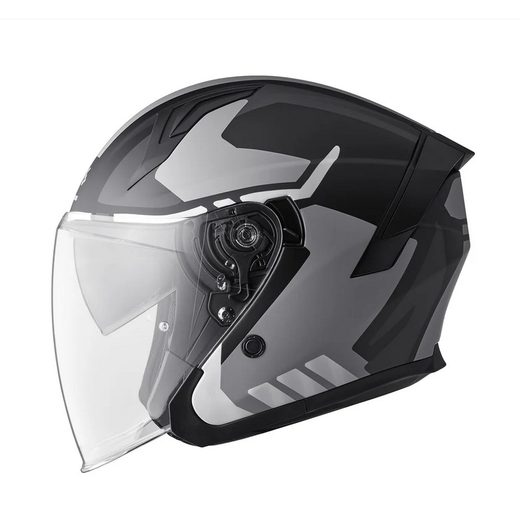 JET VECTUS OTVORENÁ PRILBA GMS MATNÁ ČIERNO-SIVÁ