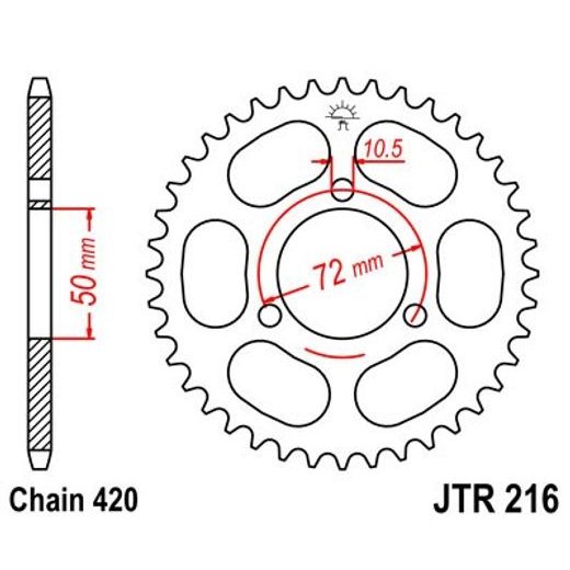 REŤAZOVÁ ROZETA JT JTR 216-43 43T, 420