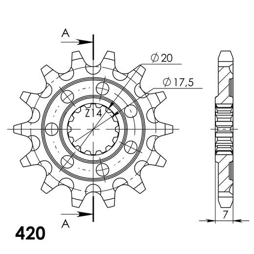 REŤAZOVÁ SADA EK - STRIEBORNÝ CHAIN 420 DEH, NON-SEALED, CHK FRONT SPROCKET SUPERSPROX, CHK REAR SPROCKET SUPERSPROX PRE YAMAHA YZ 65 2018-2025