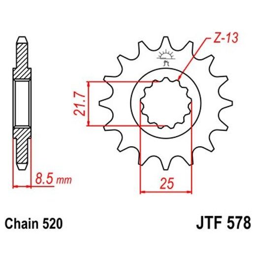 REŤAZOVÉ KOLIEČKO JT JTF 578-14 14T, 520