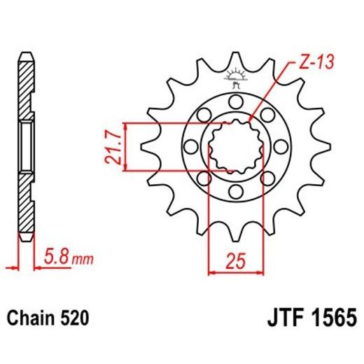 REŤAZOVÉ KOLIEČKO JT JTF 1565-12 12T, 520