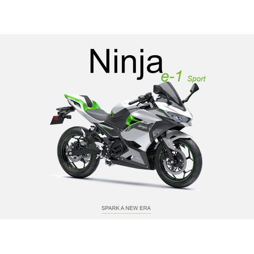 NOVÁ KAWASAKI NINJA E-1 METALLIC BRIGHT SILVER / METALLIC MATTE LIME GREEN 2024