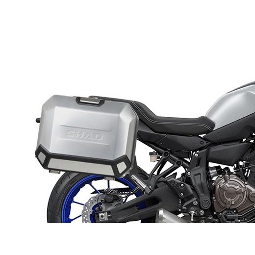 KOMPLETNÁ SADA BOČNÝCH HLINÍKOVÝCH KUFROV SHAD TERRA, 36/36 LITROVÝ BOČNÉ KUFRE, VRÁTANE MONTÁŽNEJ SADY SHAD YAMAHA MT-07 TRACER / TRACER 700