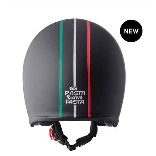 RIDE IN ITALY OTVORENÁ PRILBA GMS ČIERNA S PÁSIKMI