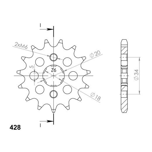 REŤAZOVÁ SADA D.I.D CHAIN - STRIEBORNÝ CHAIN 428 D, NON-SEALED, CHK FRONT SPROCKET SUPERSPROX, CHK REAR SPROCKET JT PRE GILERA COGUAR 125 2001