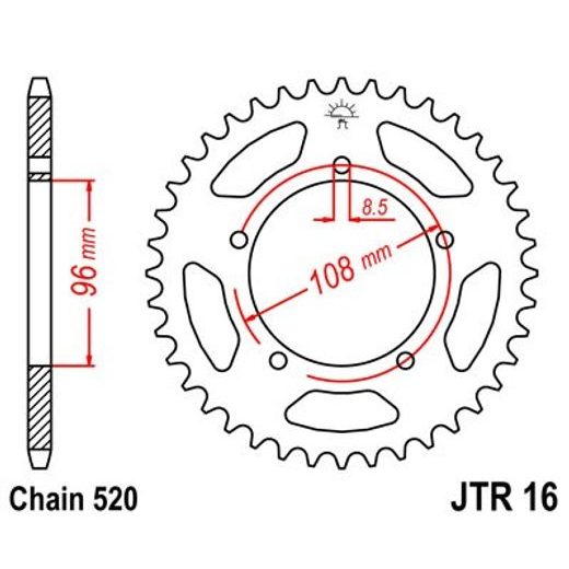 REŤAZOVÁ ROZETA JT JTR 16-44 44T, 520