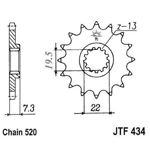 REŤAZOVÉ KOLIEČKO JT JTF 434-14 14T, 520