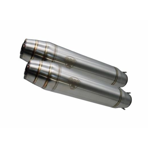 DUAL UNIVERSAL SILENCER KIT GPR DEEPTONE CAFE.58.DE BRUSHED STAINLESS STEEL WITHOUT LINK PIPES