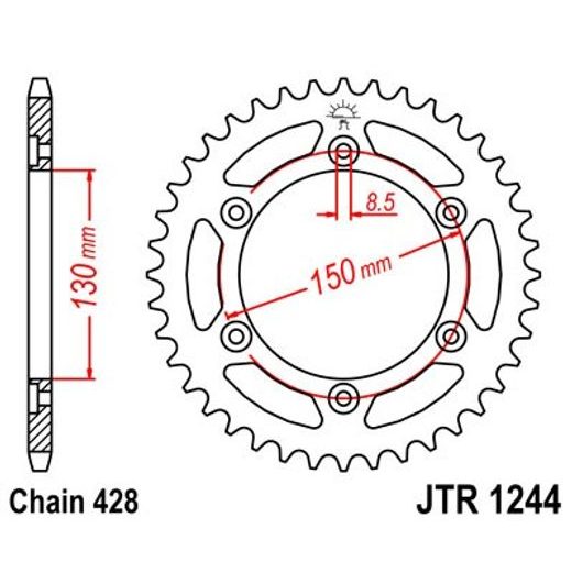 REŤAZOVÁ ROZETA JT JTR 1244-52 52T, 428