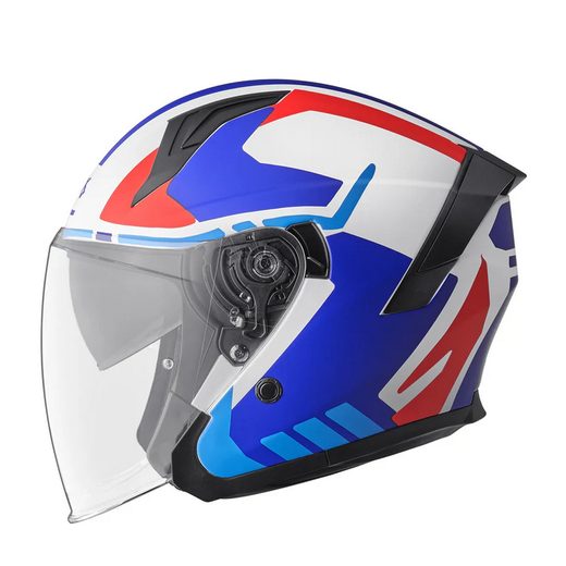 JET VECTUS OTVORENÁ PRILBA GMS MATNÁ MODRO-ČERVENÁ