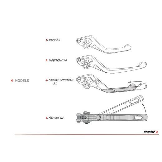 PÁČKA BRZDY BEZ ADAPTÉRA PUIG 3.0 110AP SKLADACIE MODRO/STRIEBORNÝ