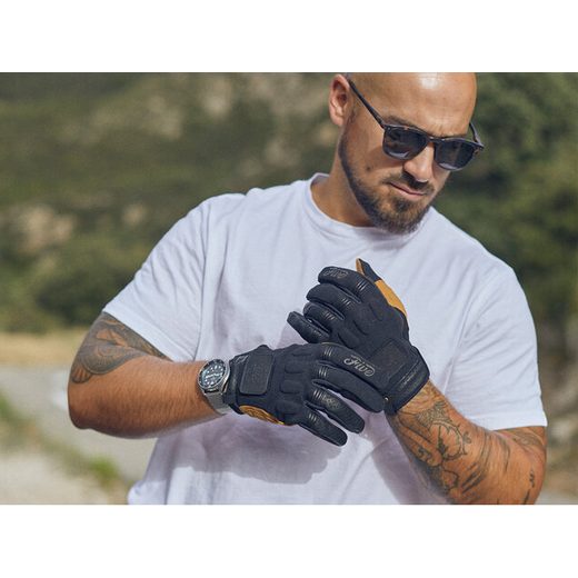 FIVE SCRAMBLER BLACK/TAN PÁNSKE MOTO RUKAVICE