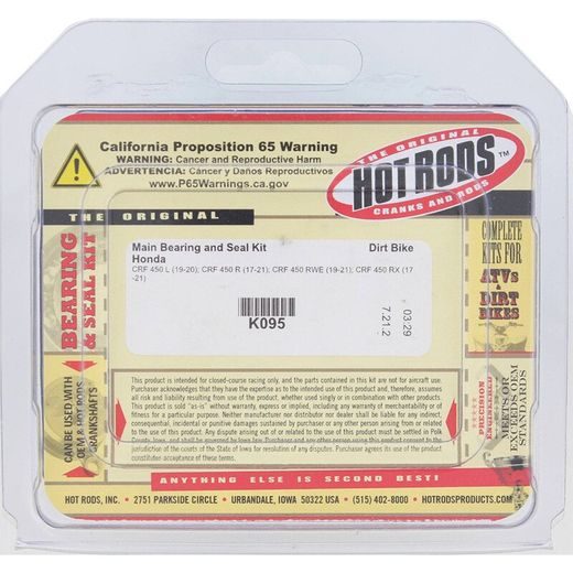 HLAVNÉ SÚPRAVY LOŽÍSK A TESNENÍ HOT RODS K095