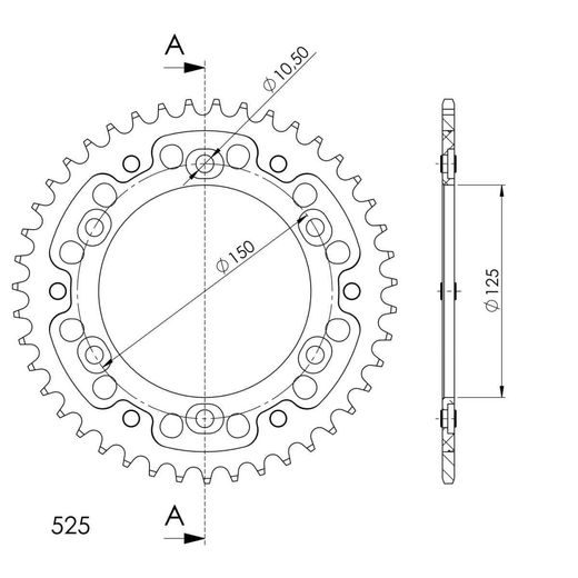 REŤAZOVÁ ROZETA SUPERSPROX STEALTH RST-899:43-SLV STRIEBORNÁ 43T, 525