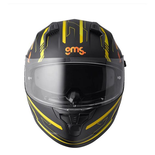 HEXAGO INTEGRÁLNA PRILBA GMS GRAPHIC MATNÁ ŽLTO-ORANŽOVÁ