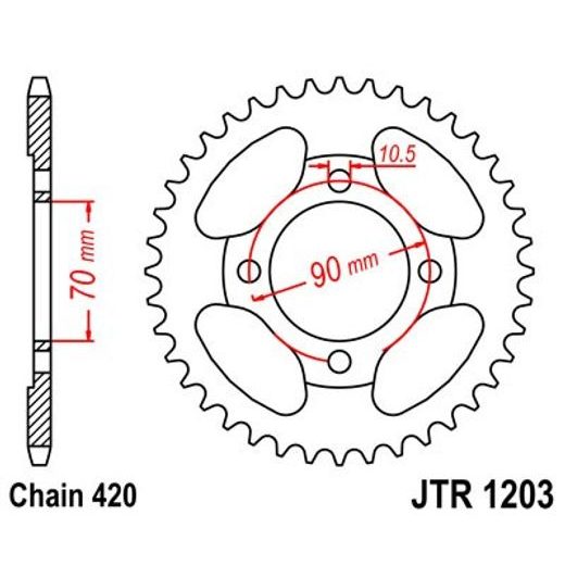 REŤAZOVÁ ROZETA JT JTR 1203-42 42T, 420