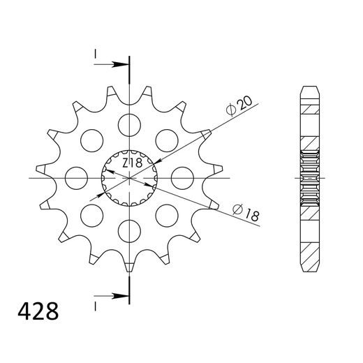 REŤAZOVÉ KOLIEČKO SUPERSPROX CST-426:12 12T, 428