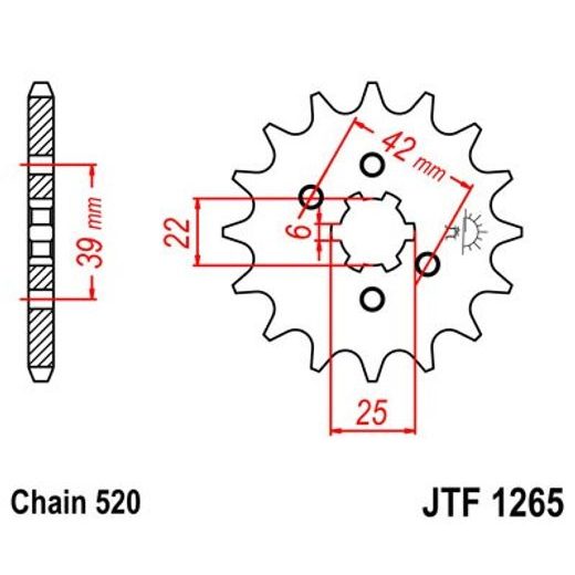 REŤAZOVÉ KOLIEČKO JT JTF 1265-16 16T, 520