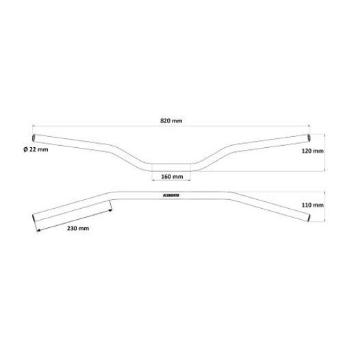 RIADITKA ACCOSSATO HB013 ALUMINIUM MADE WITH CONSTANT DIAMETER - 22 MM ČERVENÉ