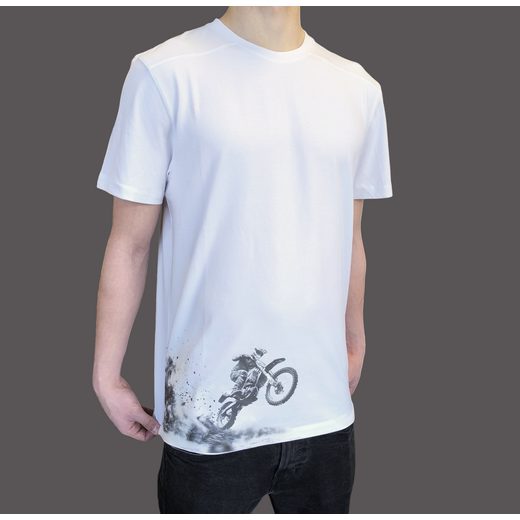 MOTOCROSS TRIČKO PÁNSKE BIELE U VÝSTRIH