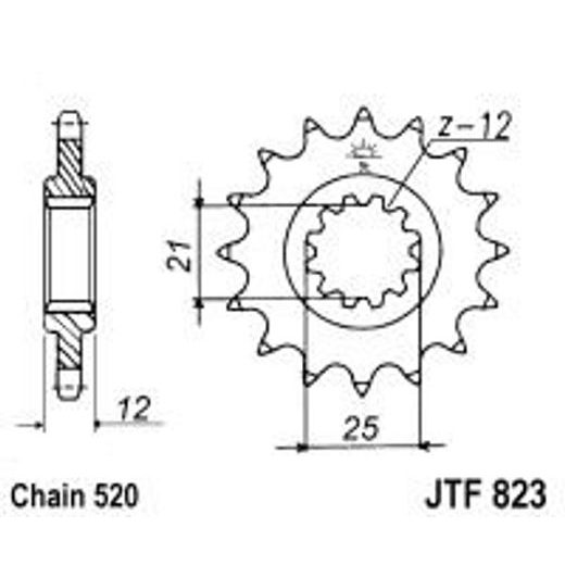 REŤAZOVÉ KOLIEČKO JT JTF 823-13 13T, 520