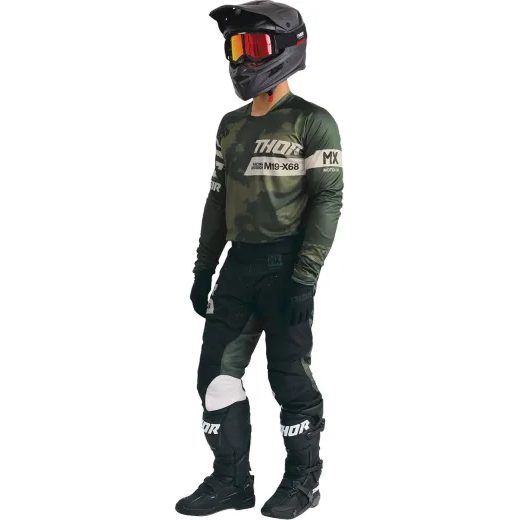 LAUNCHMODE BLEACH PÁNSKY MOTOCROSSOVÝ DRES THOR ČIERNO-OLIVOVÝ