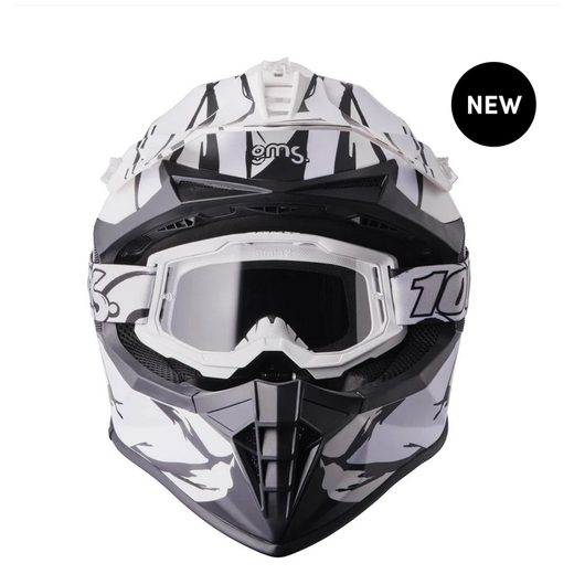 FORTIS GRAFFI MOTOCROSSOVÁ PRILBA GMS MATNÁ SIVO-BIELA