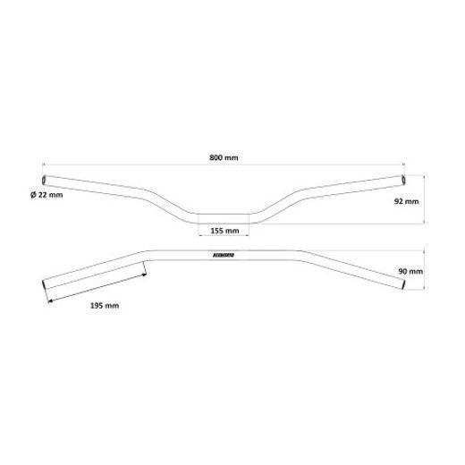 RIADITKA ACCOSSATO HB009 ALUMINIUM MADE WITH CONSTANT DIAMETER - 22 MM ORANŽOVÁ