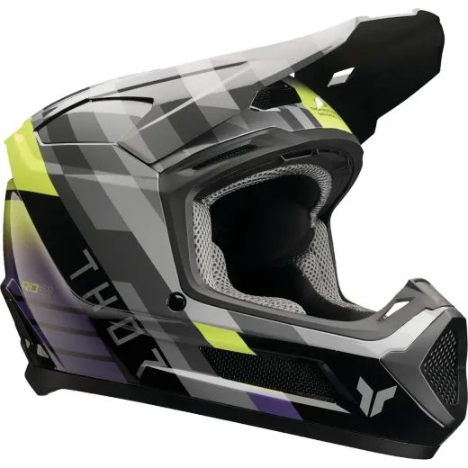 CAMBER DETSKÁ MOTOCROSSOVÁ PRILBA THOR SIVO-FIALOVO-ŽLTÁ