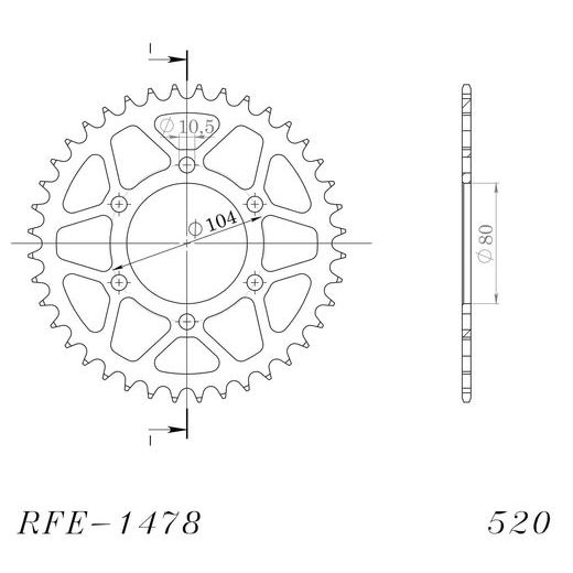 REŤAZOVÁ ROZETA SUPERSPROX RFE-1478:40-BLK ČIERNA 40T, 520