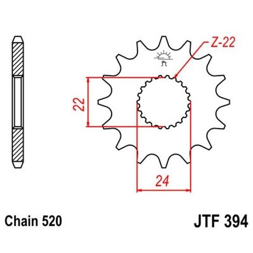 REŤAZOVÉ KOLIEČKO JT JTF 394-15 15T, 520