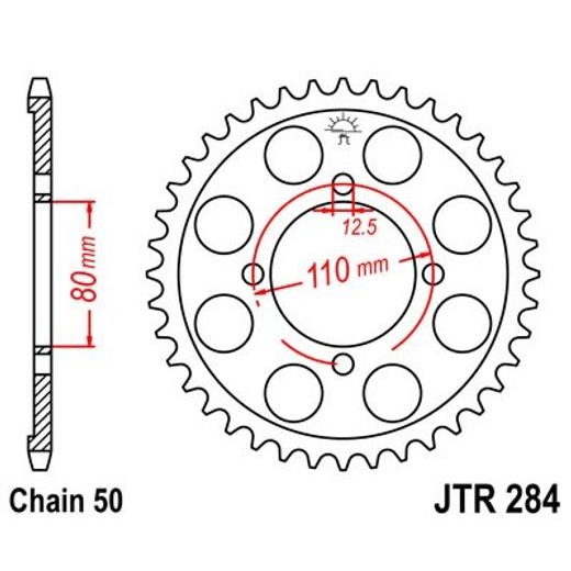 REŤAZOVÁ ROZETA JT JTR 284-45 45T, 530