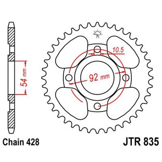 REŤAZOVÁ ROZETA JT JTR 835-45 45T, 428