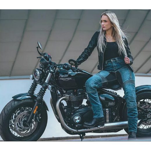 TRILOBITE PARADO 661 BLUE DÁMSKE MOTO DŽÍNSY PREDĹŽENÉ